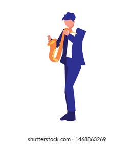 musician man saxophone playing music