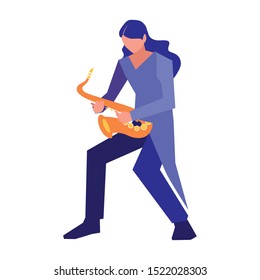 musician man saxophone playing music design vector illustration