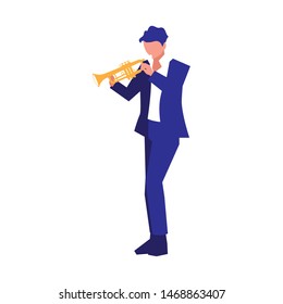 musician man trumpet playing instrument