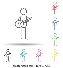 Musician multi color set icon. Simple thin line, outline vector of hobbie icons for ui and ux, website or mobile application
