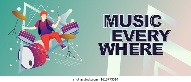 musician with music instrument for banner concept