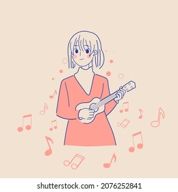 Musician play violin. Videostream of music festival and online entertainment event vector illustration.