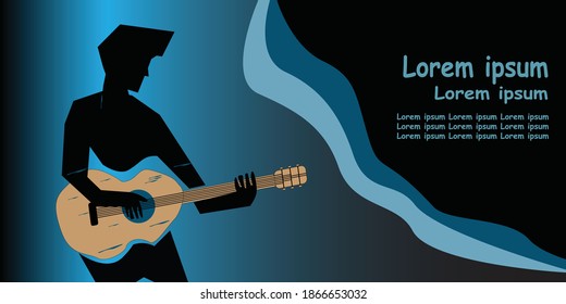  a musician playing guitar poster and banner