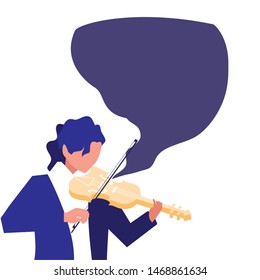 musician playing instrument flat design