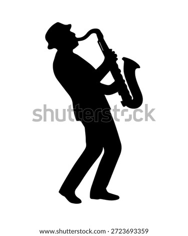 Musician playing a jazz saxophone creating music and sound
