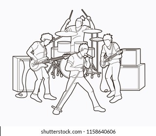Musician playing music together, Music band graphic vector