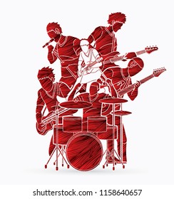 Musician playing music together, Music band graphic vector
