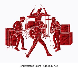 Musician playing music together, Music band graphic vector