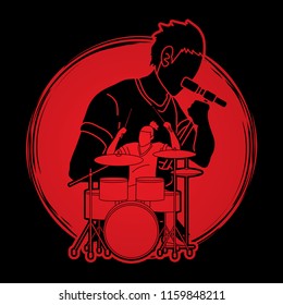 Musician playing music together, Music band, Artist graphic vector