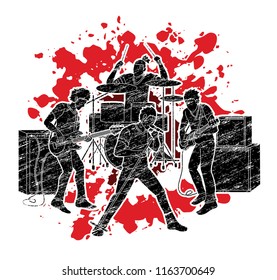 Musician playing music together, Music band graphic vector