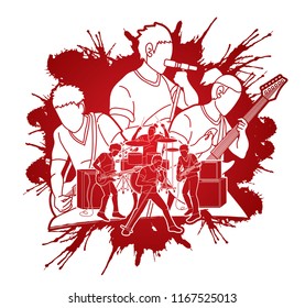 Musician playing music together, Music band, Artist graphic vector