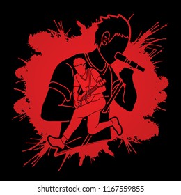 Musician playing music together, Music band, Artist graphic vector