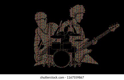 Musician playing music together, Music band, Artist graphic vector