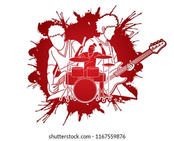 Musician playing music together, Music band, Artist graphic vector