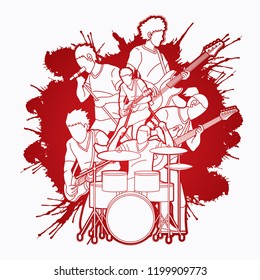 Musician playing music together, Music band graphic vector