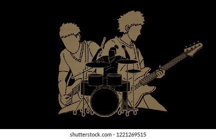 Musician playing music together, Music band, Artist graphic vector