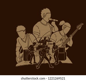 Musician playing music together, Music band, Artist graphic vector