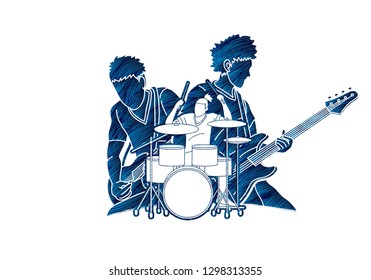 Musician playing music together, Music band, Artist graphic vector