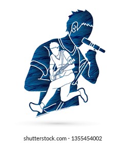 Musician playing music together, Music band, Artist graphic vector