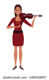 musician playing violin avatar cartoon character vector illustration graphic design