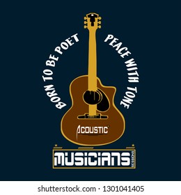 musician session guitar slogan typography illustration vector