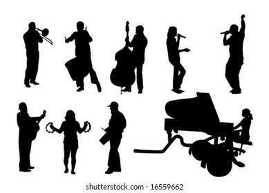 musician silhouettes