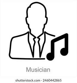 Musician and singer icon concept