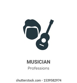 Musician vector icon on white background. Flat vector musician icon symbol sign from modern professions collection for mobile concept and web apps design.