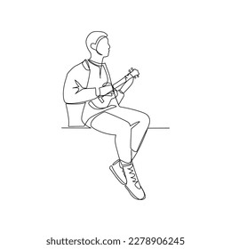 Musician vector illustration drawn in line art style