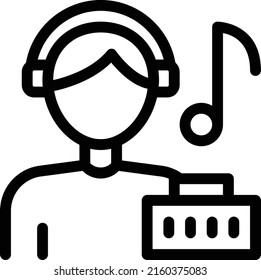 musician  Vector illustration on a transparent background. Premium quality symmbols. Thin line vector icons for concept and graphic design.
