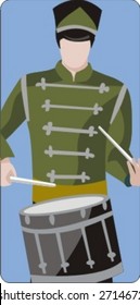 Musician vector illustration series. Military drummer. Check my portfolio for much more of this series as well as thousands of similar and other great vector items.