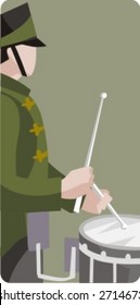 Musician vector illustration series. Military drummer. Check my portfolio for much more of this series as well as thousands of similar and other great vector items.