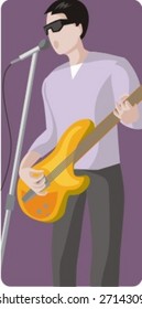 Musician vector illustration series. Singer. Check my portfolio for much more of this series as well as thousands of similar and other great vector items.