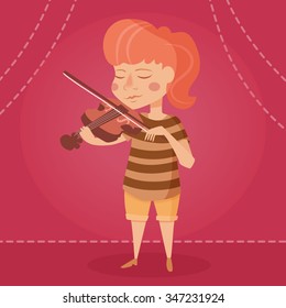 Musician. Violin. Vector isolated illustration. Cartoon character.