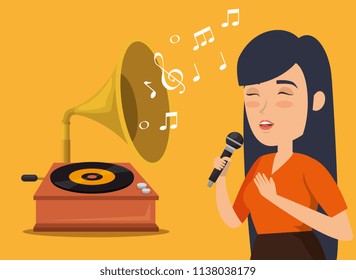 musician woman in concert