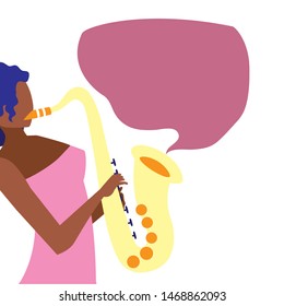 musician woman saxophone playing instrument