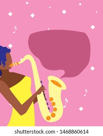 musician woman saxophone playing music