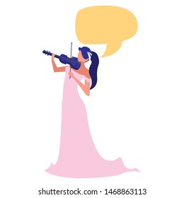 musician woman violin playing musical