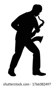 A musician with zaxophone silhouette vector