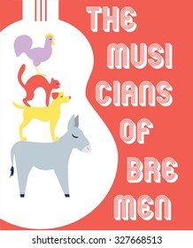 The Musicians of Bremen Illustration Poster 