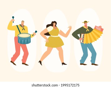 musicians and dancer junina celebration