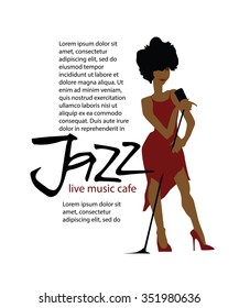 Musicians design concept set with jazz music players. Isolated flat vectors. Woman singer. Vocalist. Use for jazz festival poster, jazz club, live music cafe and web design. 
