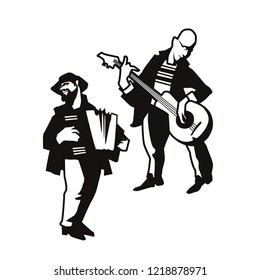 Musicians design concept set with pop rock jazz classical music players. Isolated flat vectors. Easy editable elements. Isolated on white background. Trumpet, violin, contrabass.
