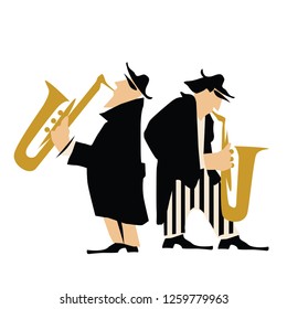 Musicians design concept set with pop rock jazz classical music players. Isolated flat vectors. Easy editable elements. Isolated on white background. Trumpet, violin, contrabass.