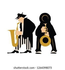 Musicians design concept set with pop rock jazz classical music players. Isolated flat vectors. Easy editable elements. Isolated on white background. Trumpet, violin, contrabass.