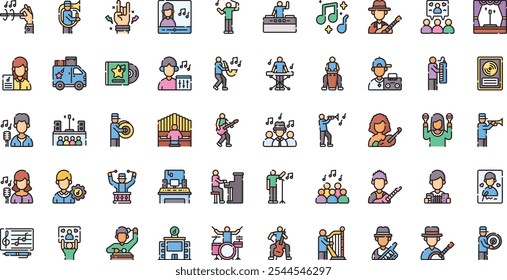 Musicians icons High-Quality Vector Icons Collection with Editable Stroke. Ideal for Professional and Creative Projects.