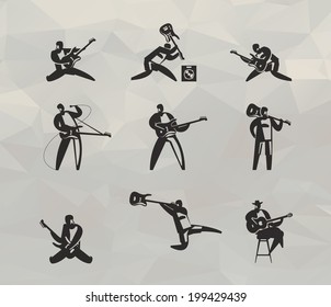 Musicians icons set. Vector format