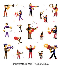 musicians , jazz band - vector illustration , cartoon set