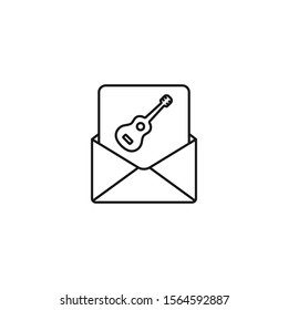musicians mail - minimal line web icon. simple vector illustration. concept for infographic, website or app.