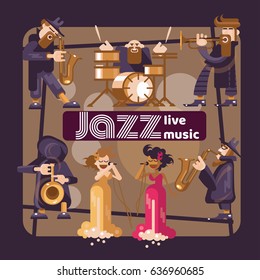 Musicians and Musical Instruments. Flat Vector Illustration